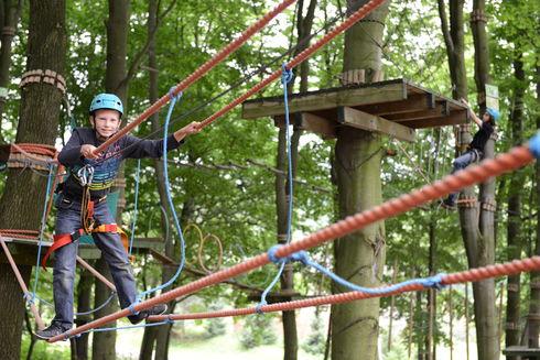 Ropes course in the ‘u Stolëma’ guesthouse in Ostrzyce