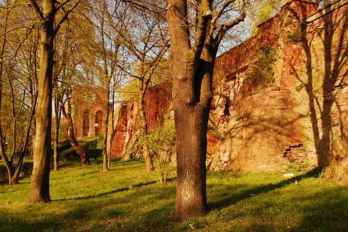 Pozostałości średniowiecznych murów obronnych miasta Malborka
